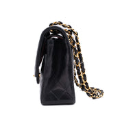 Chanel Classic Double Flap Medium Lammleder Schwarz 24k GHW