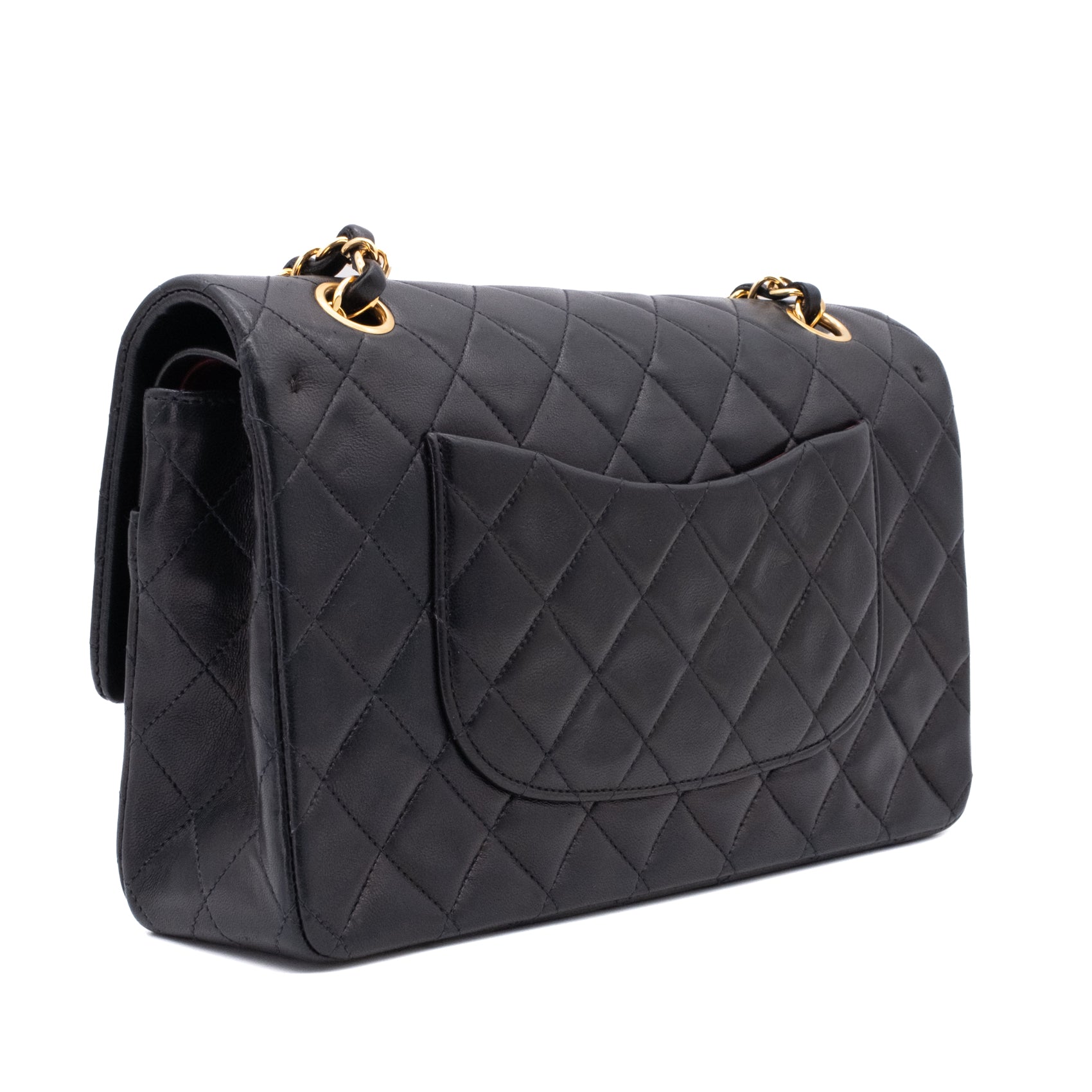 Chanel Classic Double Flap Medium Lammleder Schwarz 24k GHW