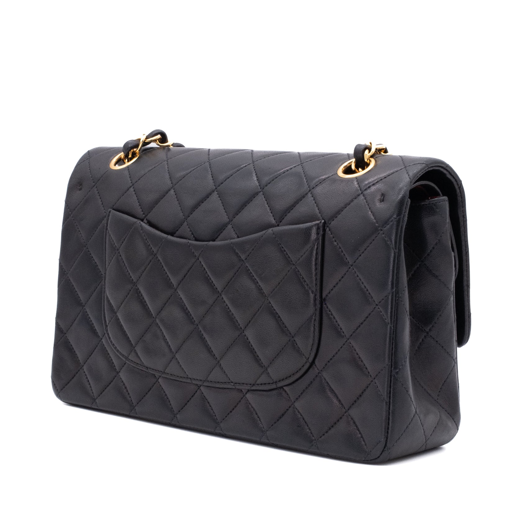 Chanel Classic Double Flap Medium Lammleder Schwarz 24k GHW