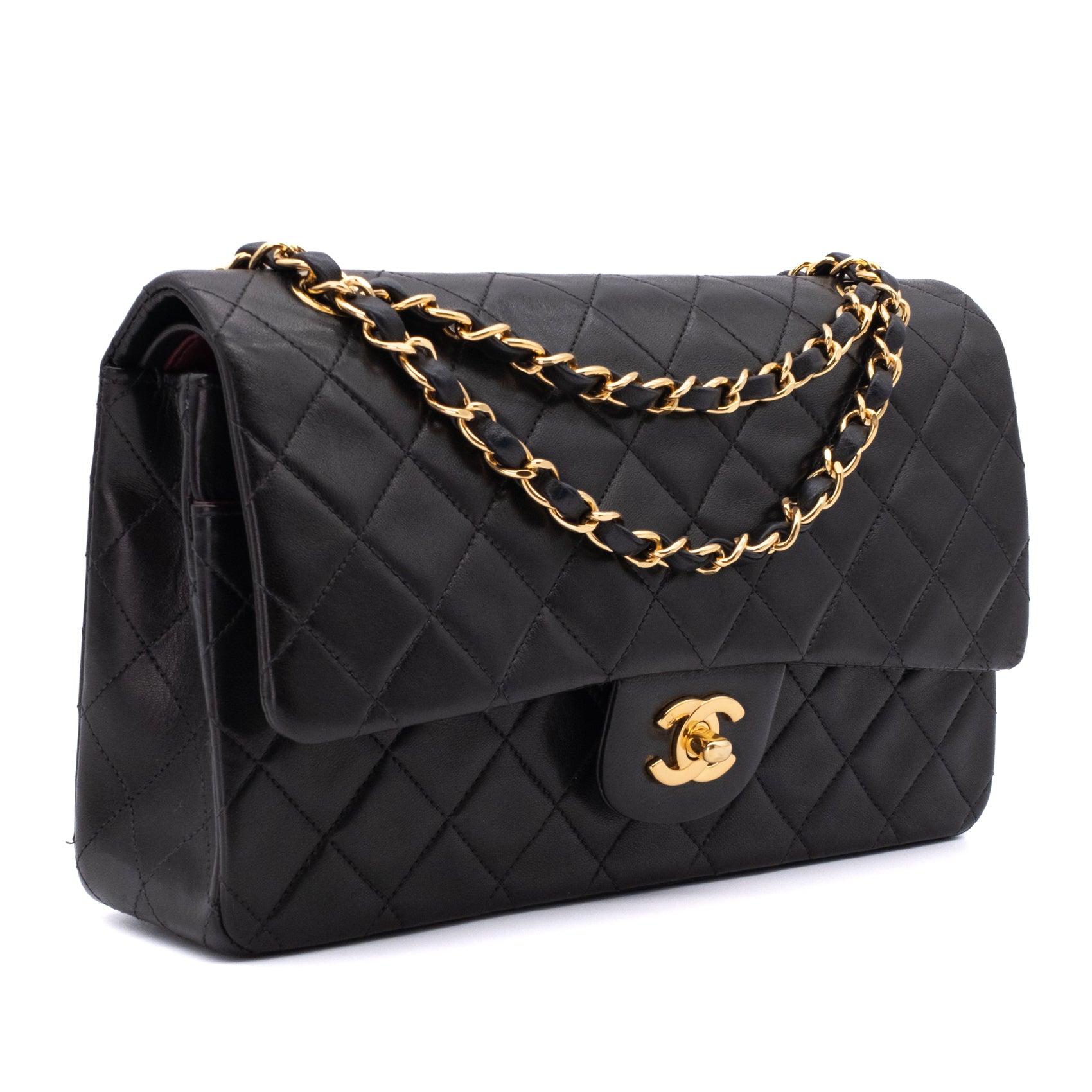 Chanel Classic Double Flap Bag Medium Lammleder Schwarz 24 GHW