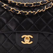 Chanel Classic Double Flap Bag Medium Lammleder Schwarz 24 GHW