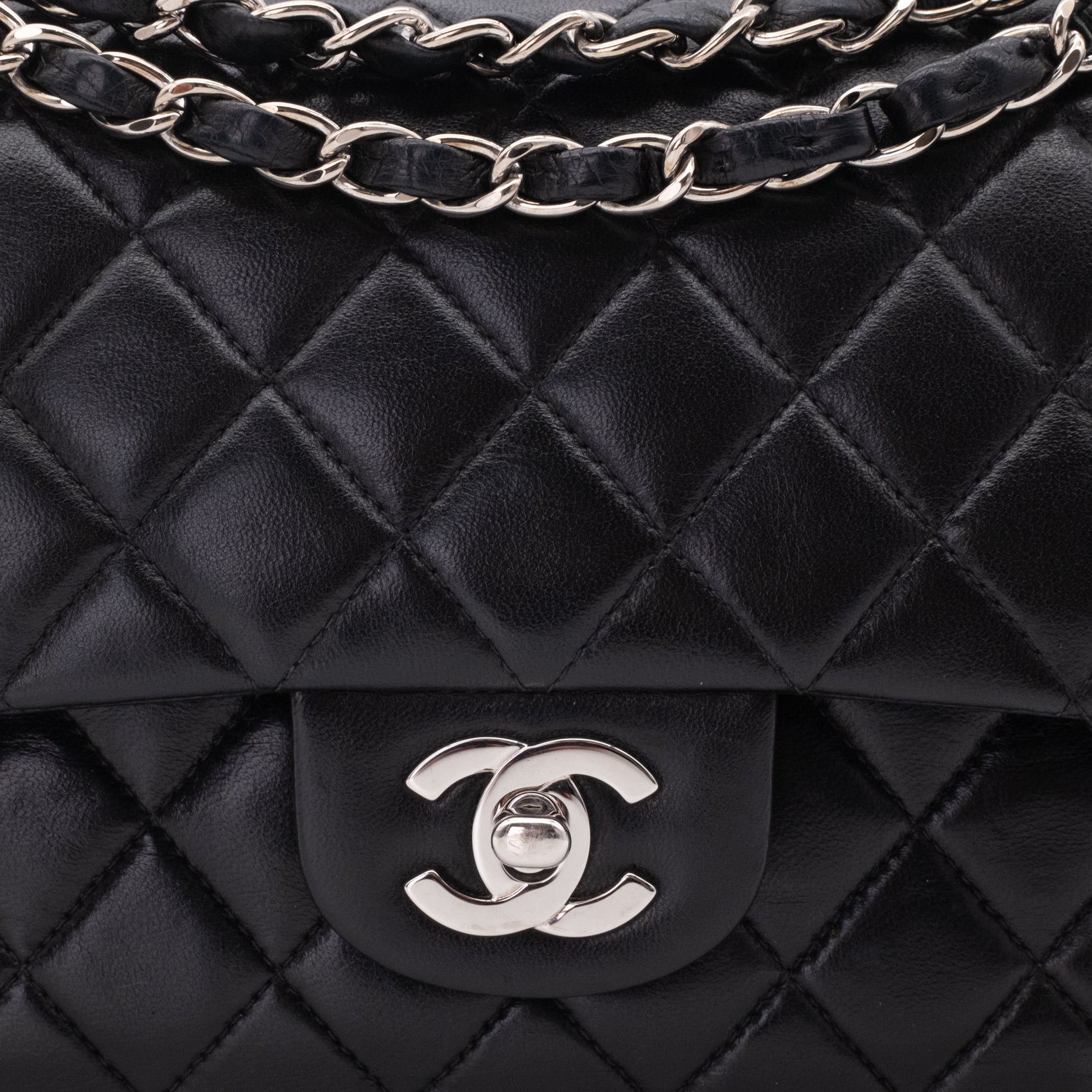 Chanel Classic Double Flap Medium Lammleder Schwarz SHW