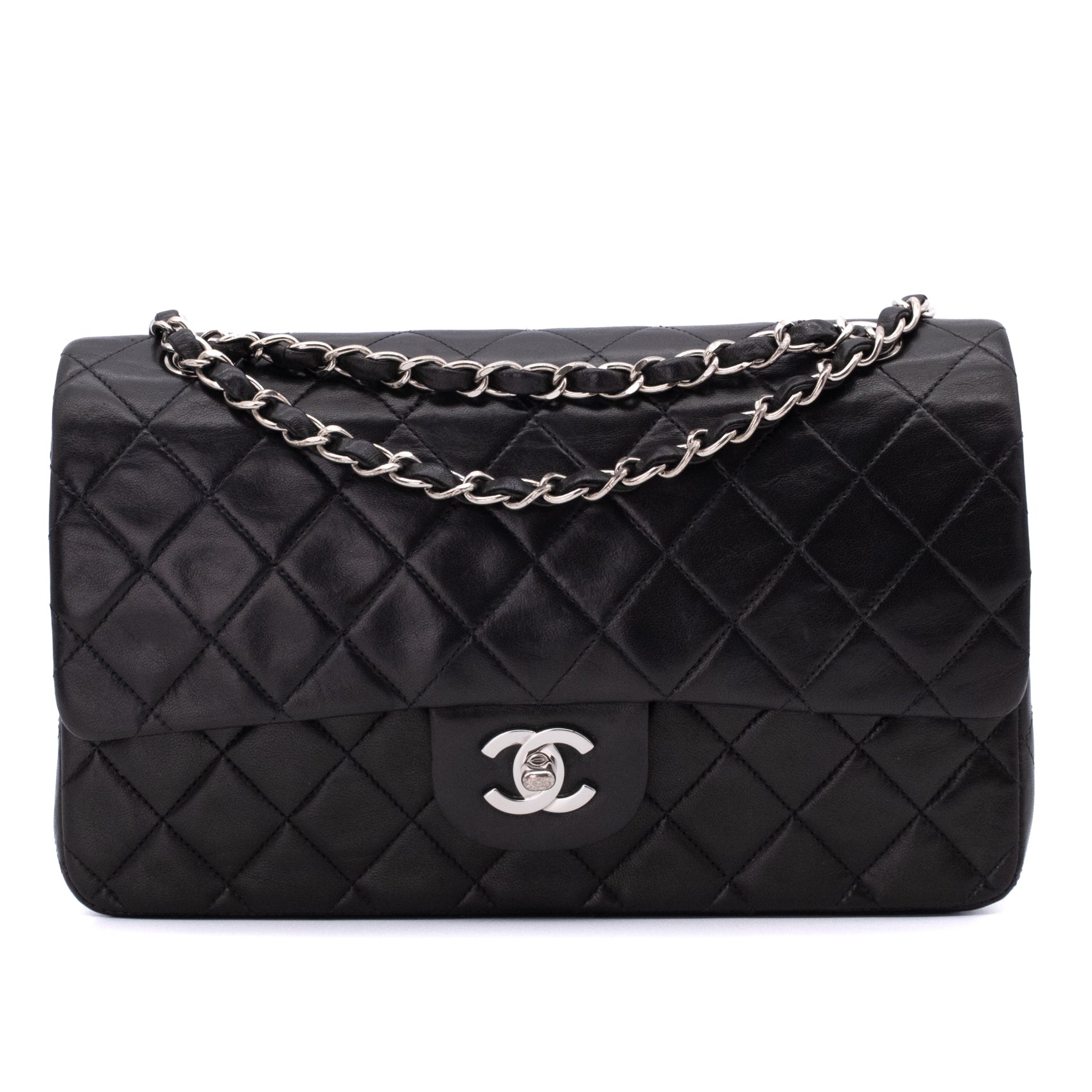 Chanel Classic Double Flap Medium Lammleder Schwarz SHW