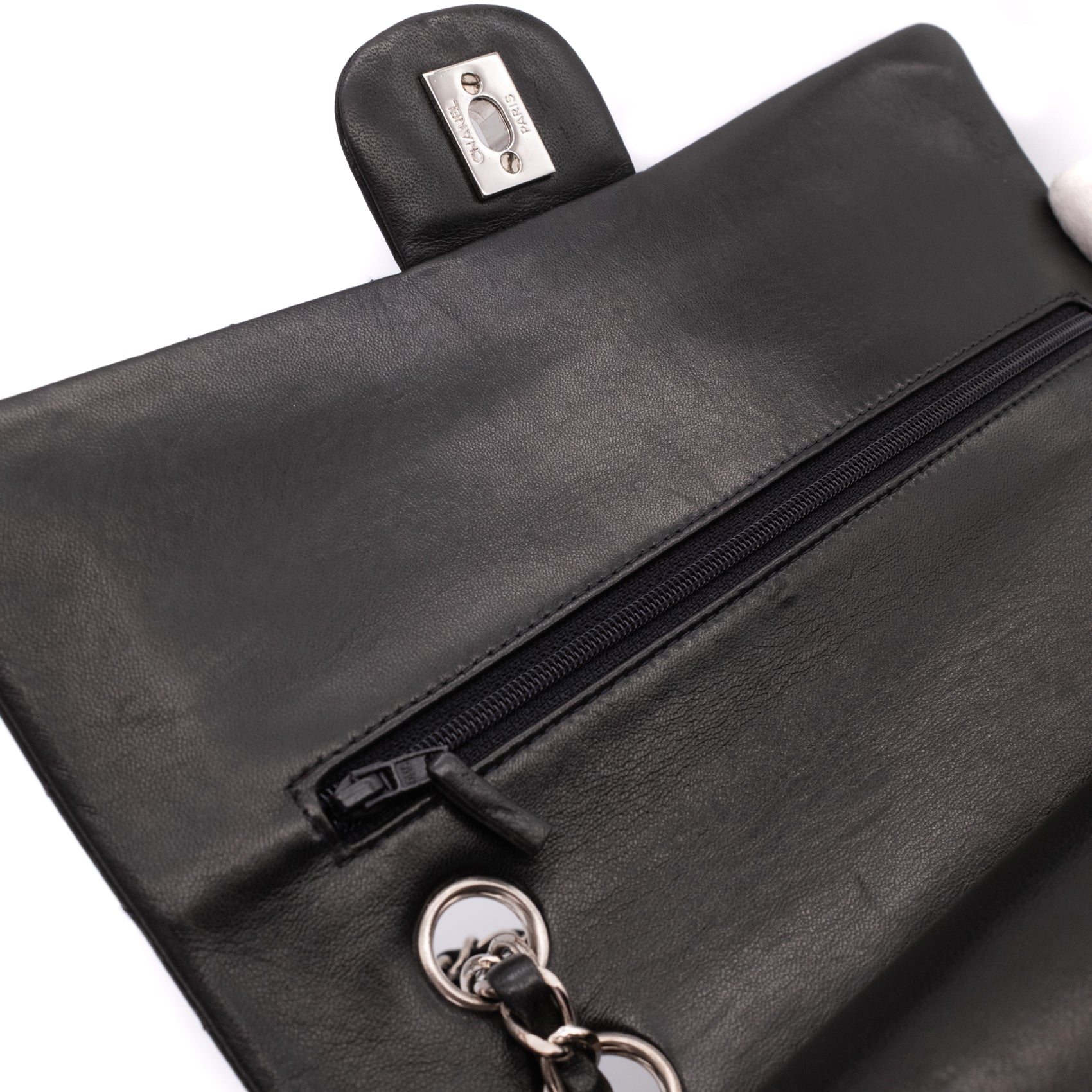 Chanel Classic Double Flap Medium Lammleder Schwarz SHW