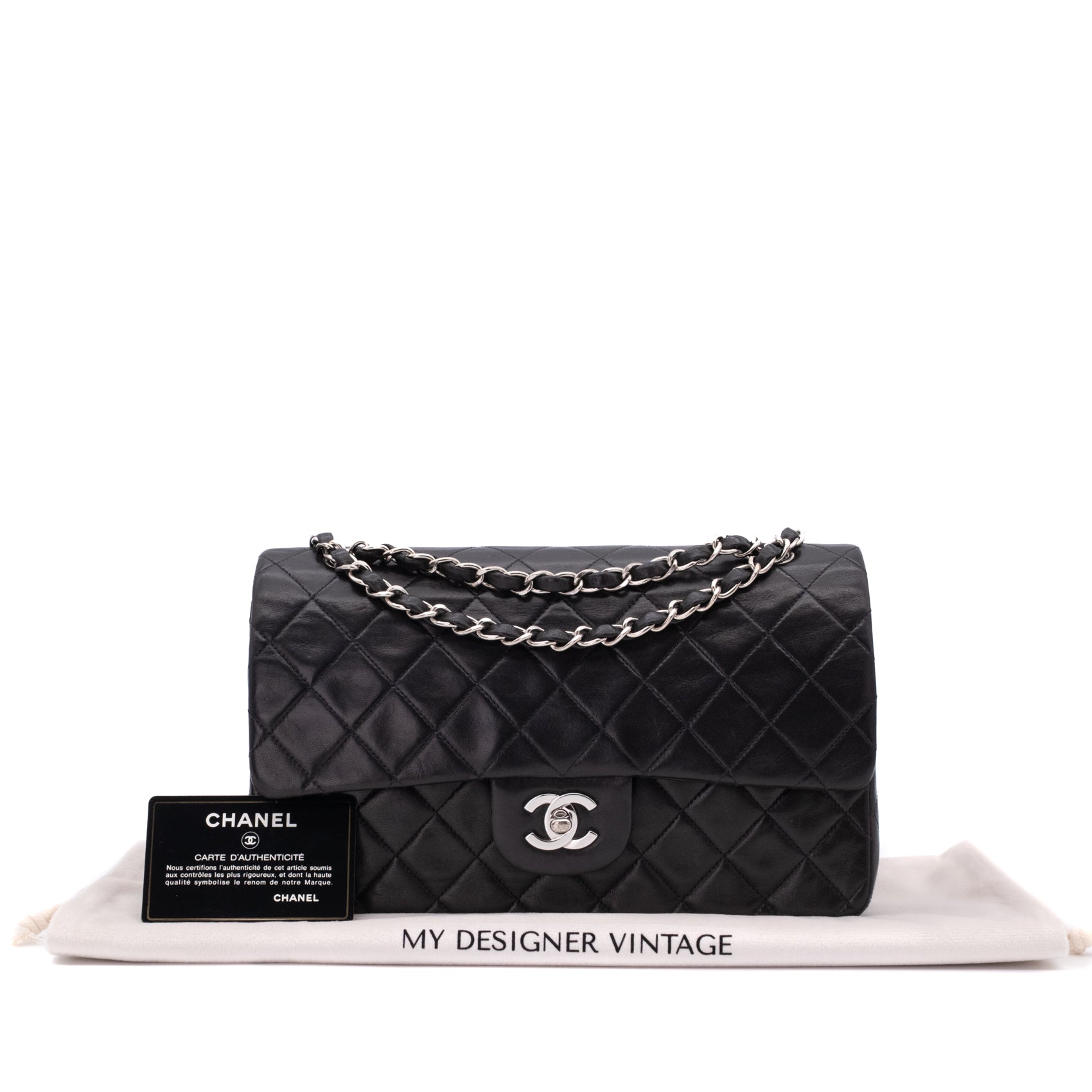 Chanel Classic Double Flap Medium Lammleder Schwarz SHW