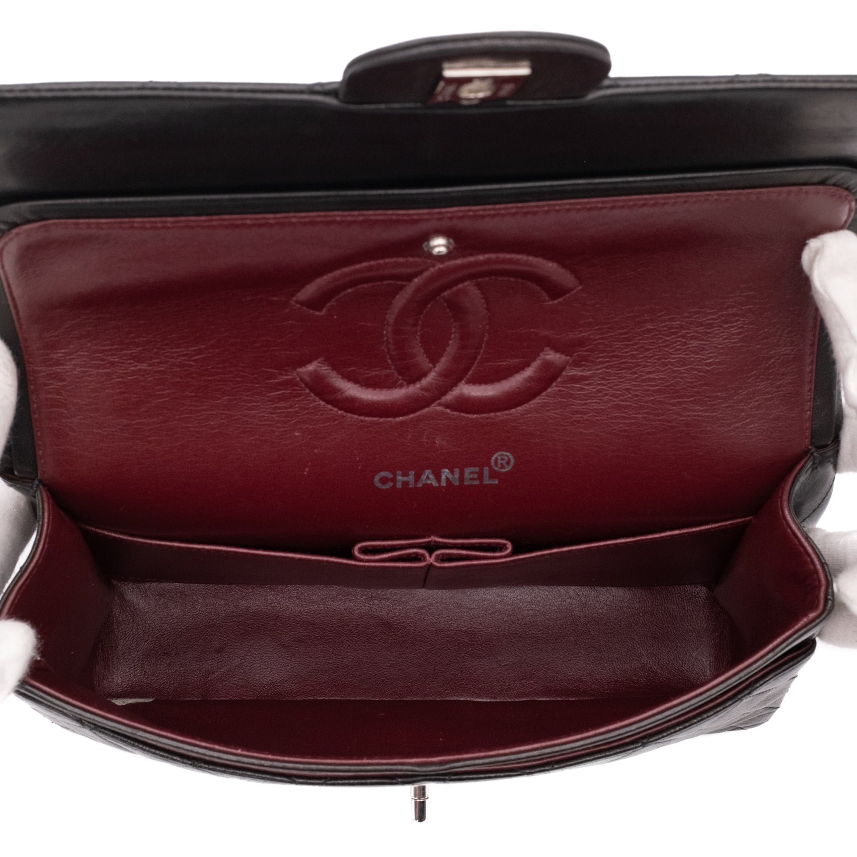Chanel Classic Double Flap Medium Lammleder Schwarz SHW