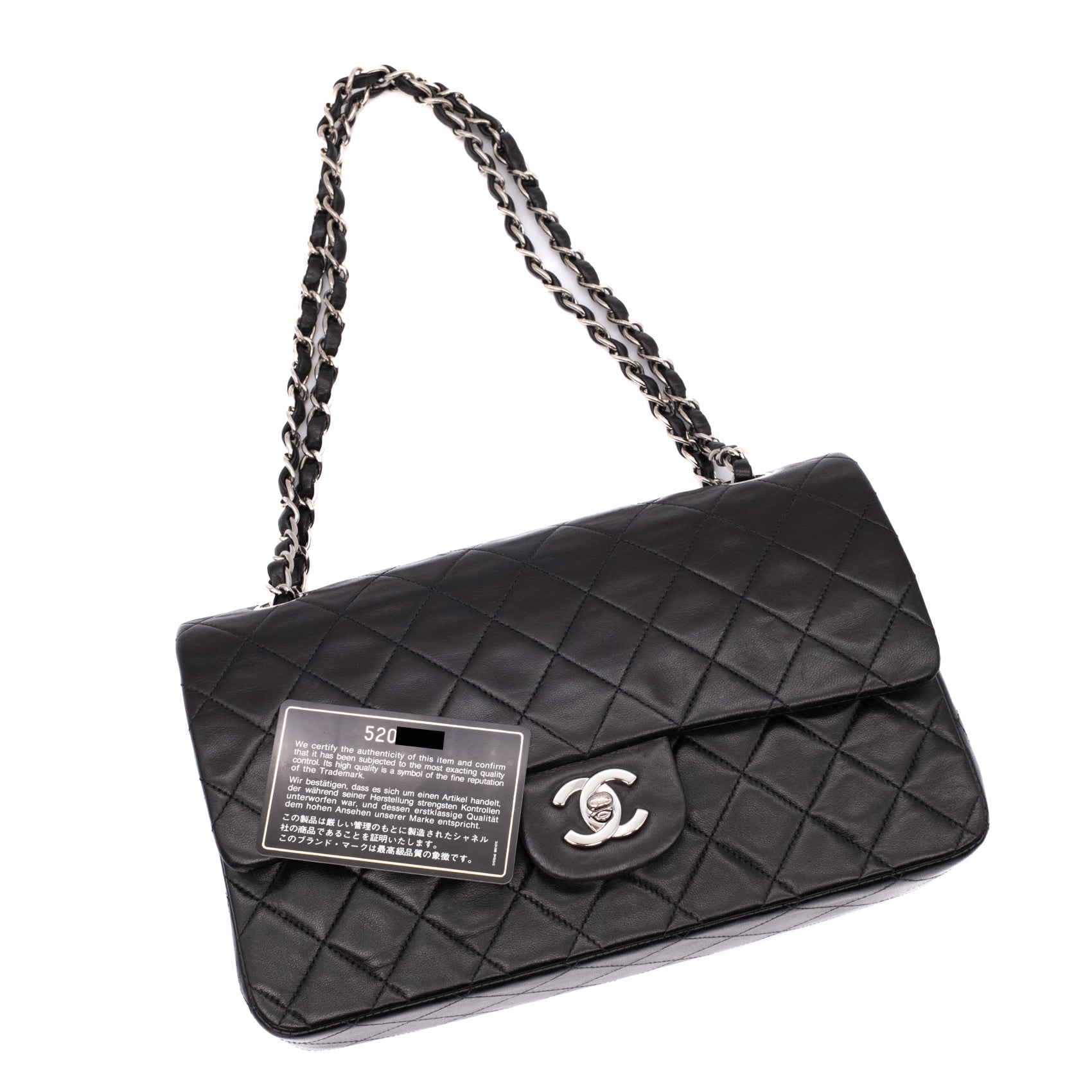Chanel Classic Double Flap Medium Lammleder Schwarz SHW