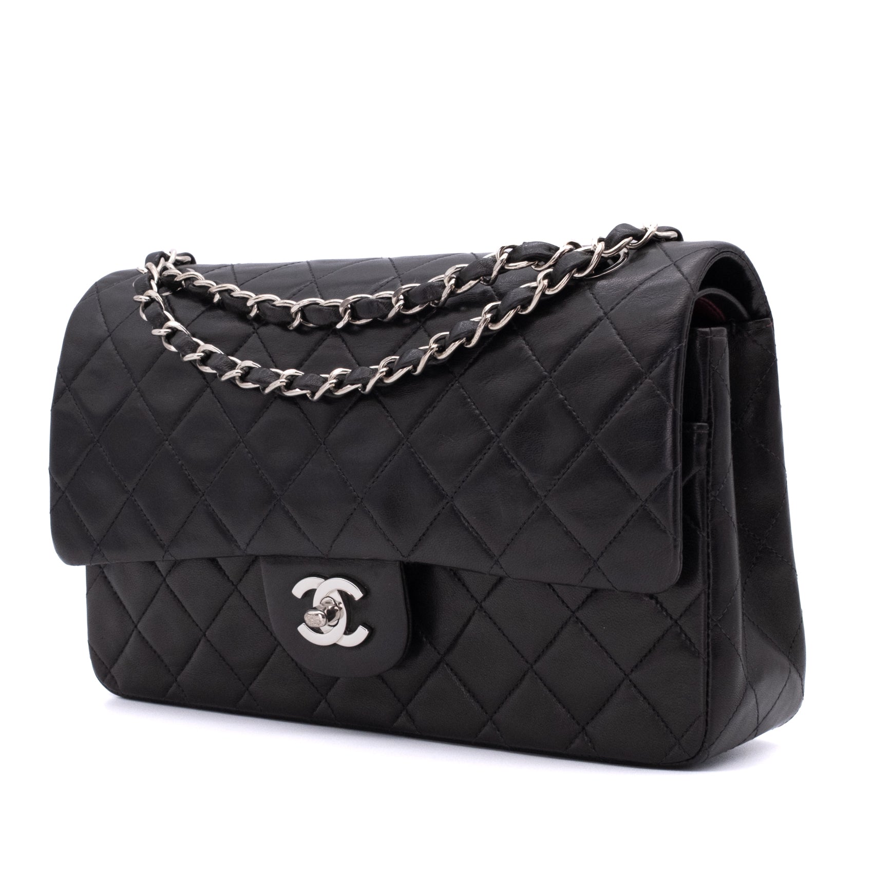 Chanel Classic Double Flap Medium Lammleder Schwarz SHW
