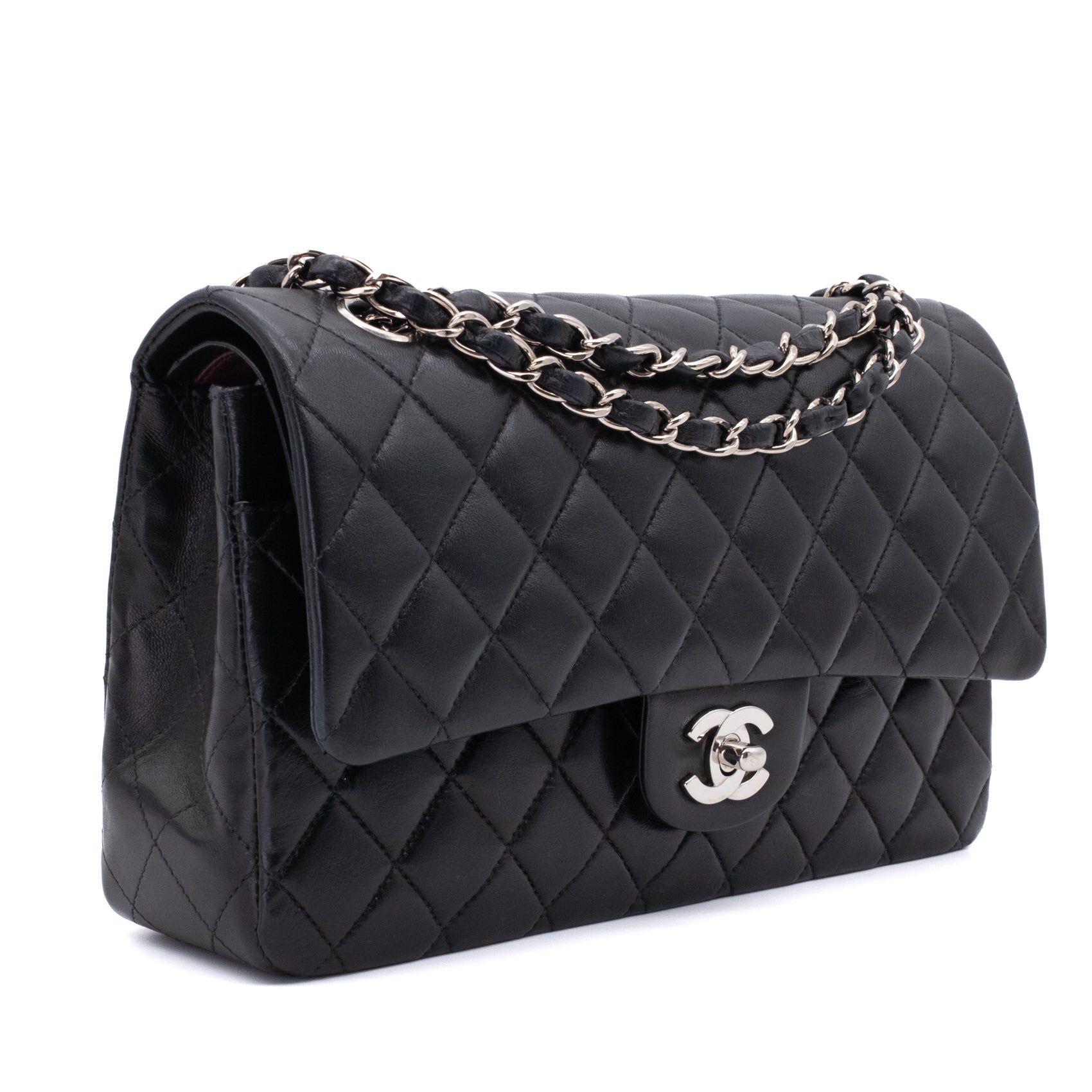 Chanel Classic Double Flap Medium Lammleder Schwarz SHW