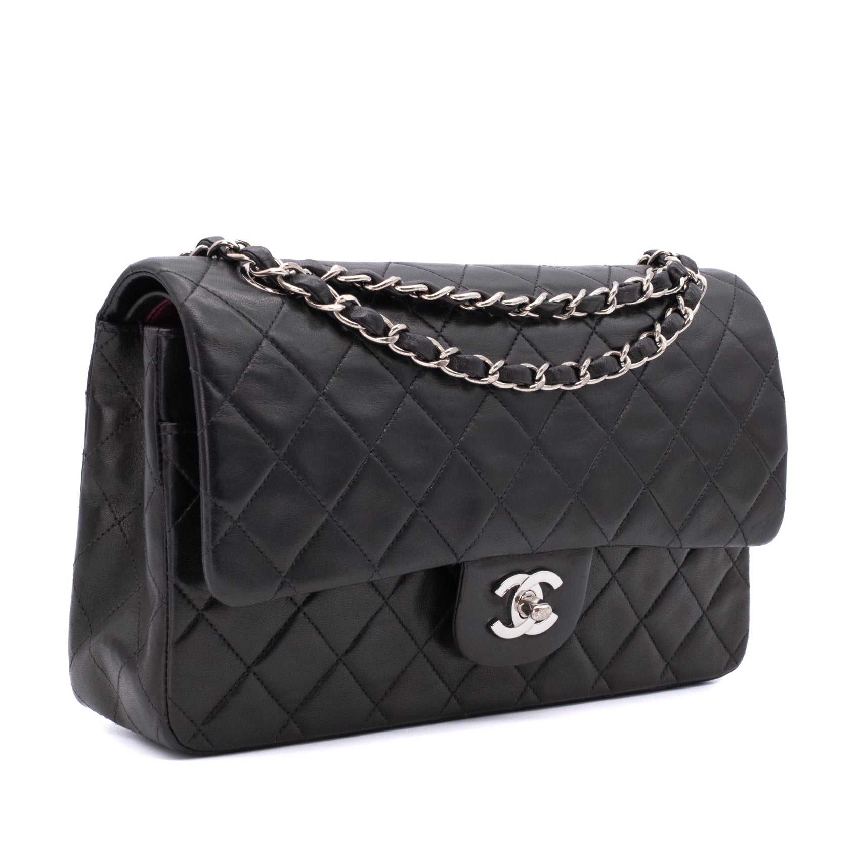 Chanel Classic Double Flap Medium Lammleder Schwarz SHW