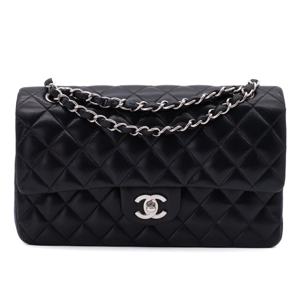 Chanel Classic Double Flap Medium Lammleder Schwarz SHW