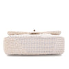 Chanel Classic Double Flap Medium White Creme Patchwork Tweed CGHW