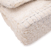 Chanel Classic Double Flap Medium White Creme Patchwork Tweed CGHW