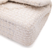Chanel Classic Double Flap Medium White Creme Patchwork Tweed CGHW
