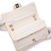 Chanel Classic Double Flap Medium White Creme Patchwork Tweed CGHW