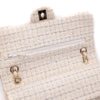 Chanel Classic Double Flap Medium White Creme Patchwork Tweed CGHW