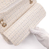 Chanel Classic Double Flap Medium White Creme Patchwork Tweed CGHW