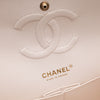 Chanel Classic Double Flap Medium White Creme Patchwork Tweed CGHW