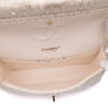 Chanel Classic Double Flap Medium White Creme Patchwork Tweed CGHW