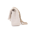 Chanel Classic Double Flap Medium White Creme Patchwork Tweed CGHW