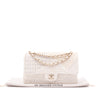 Chanel Classic Double Flap Medium White Creme Patchwork Tweed CGHW