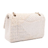 Chanel Classic Double Flap Medium White Creme Patchwork Tweed CGHW