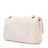 Chanel Classic Double Flap Medium White Creme Patchwork Tweed CGHW