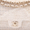 Chanel Classic Double Flap Medium White Creme Patchwork Tweed CGHW