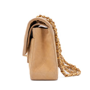 Chanel Classic Double Flap Medium Beige Wildleder Velour 24k GHW