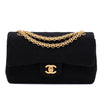 Chanel Classic Double Flap Bag Small Jersey Schwarz 24k GHW
