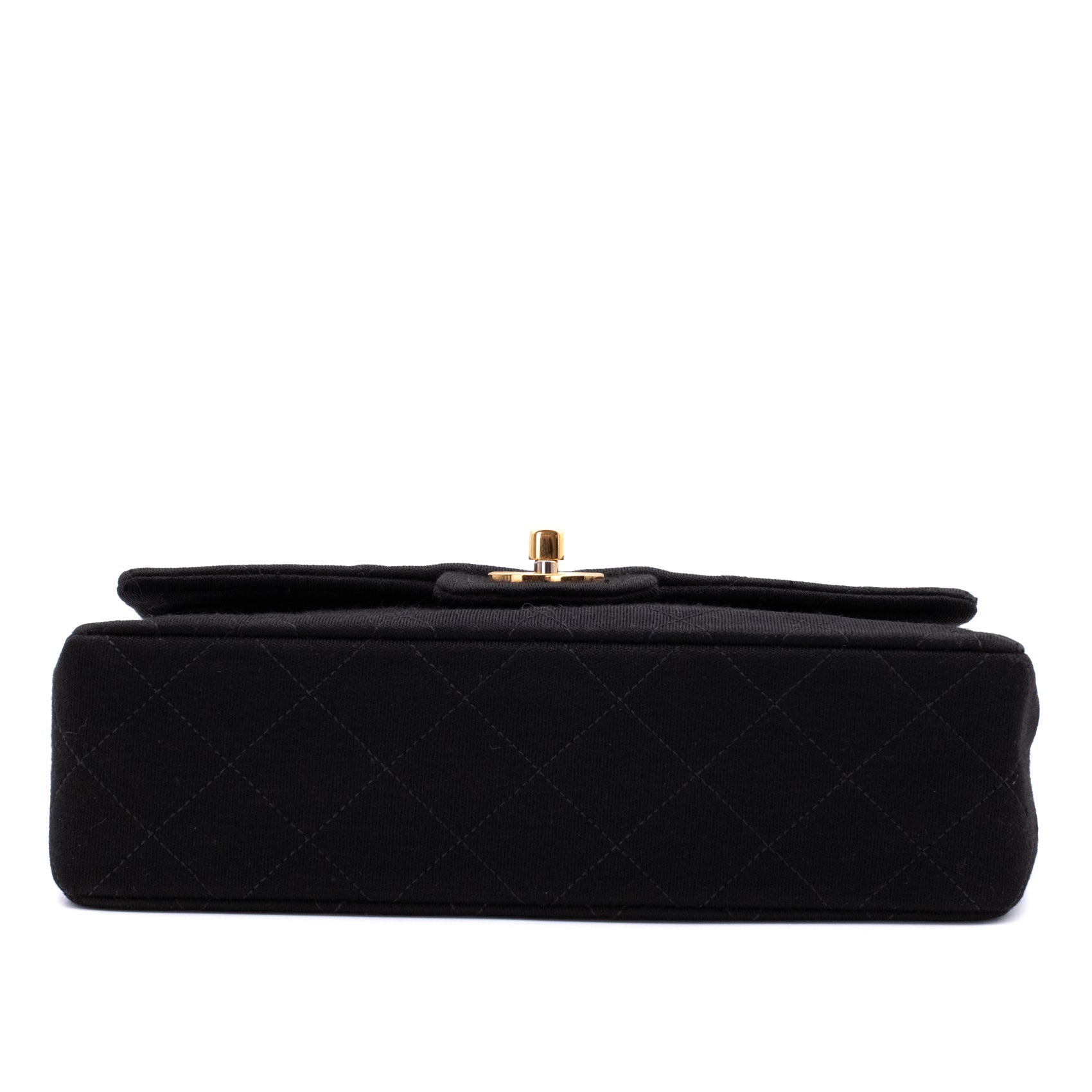 Chanel Classic Double Flap Bag Small Jersey Schwarz 24k GHW