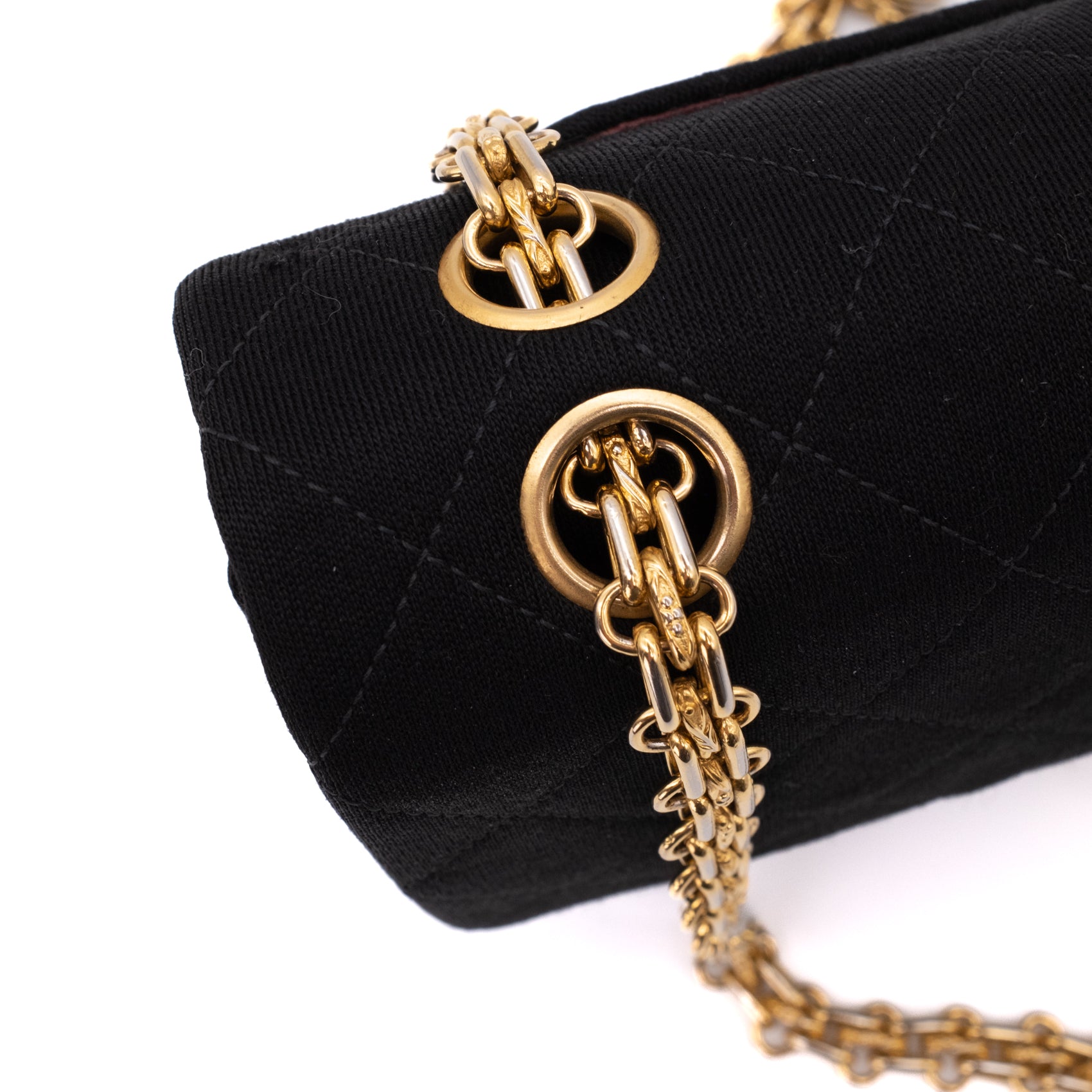 Chanel Classic Double Flap Bag Small Jersey Schwarz 24k GHW