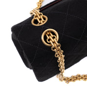 Chanel Classic Double Flap Small Jersey Schwarz 24k GHW