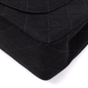 Chanel Classic Double Flap Bag Small Jersey Schwarz 24k GHW