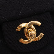 Chanel Classic Double Flap Bag Small Jersey Schwarz 24k GHW