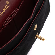 Chanel Classic Double Flap Bag Small Jersey Schwarz 24k GHW