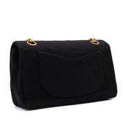 Chanel Classic Double Flap Bag Small Jersey Schwarz 24k GHW