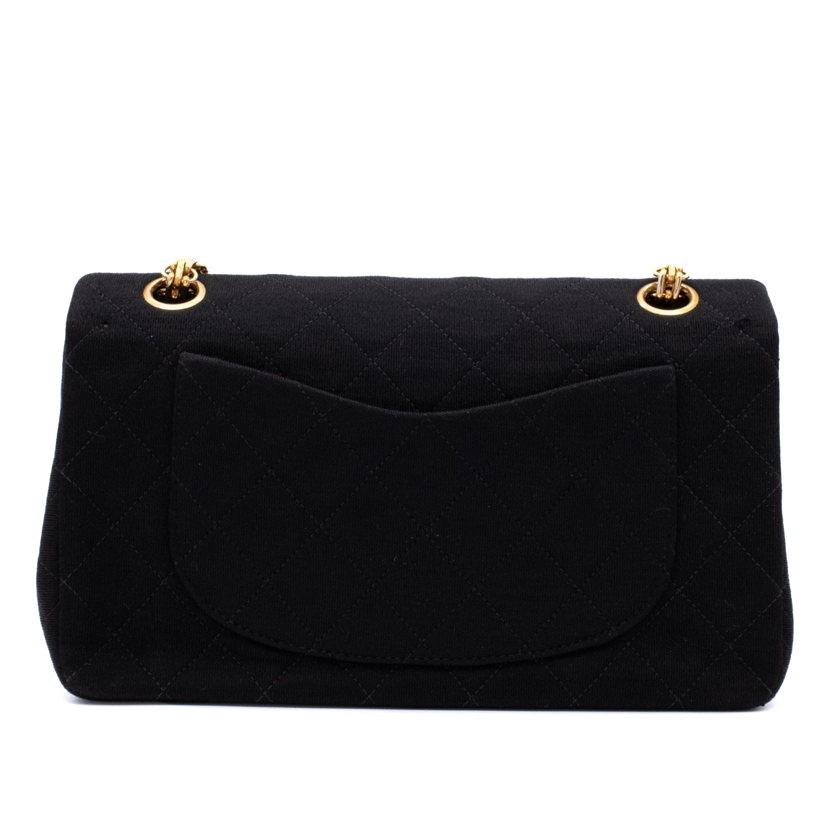 Chanel Classic Double Flap Bag Small Jersey Schwarz 24k GHW