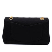 Chanel Classic Double Flap Bag Small Jersey Schwarz 24k GHW