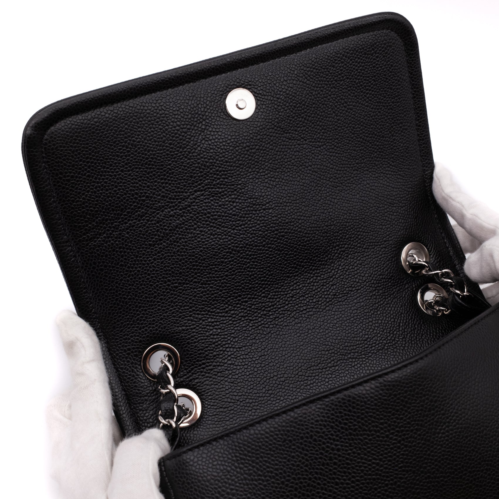 Chanel Classic Timeless Single Flap Medium Caviar Leder Schwarz SHW