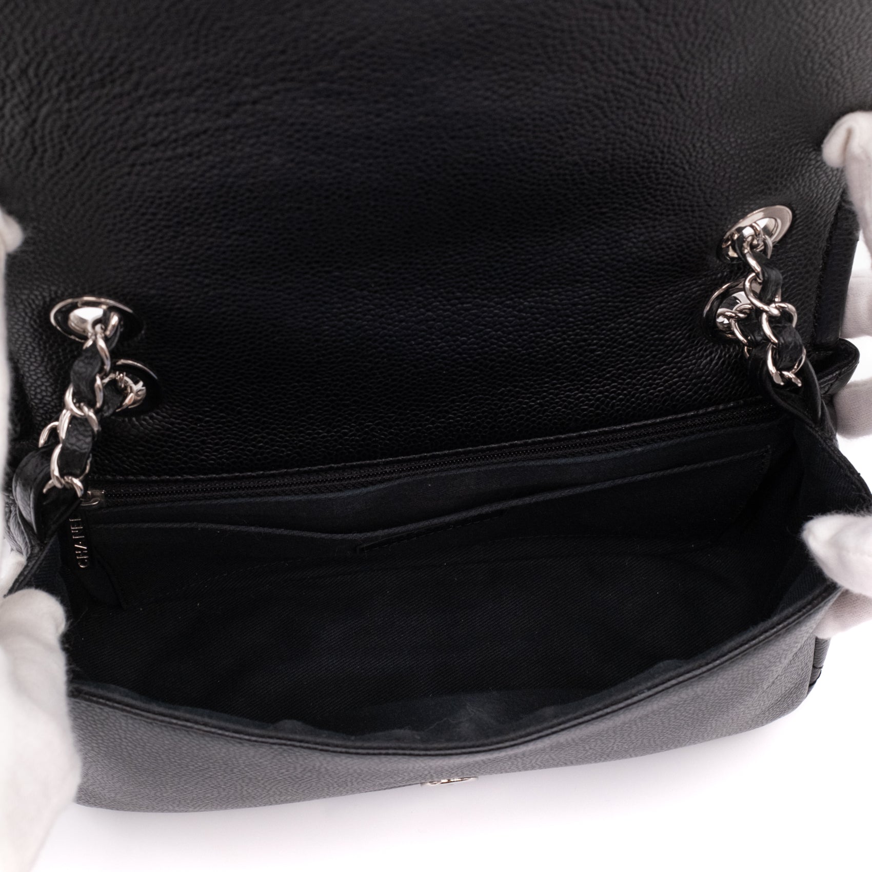 Chanel Classic Timeless Single Flap Medium Caviar Leder Schwarz SHW