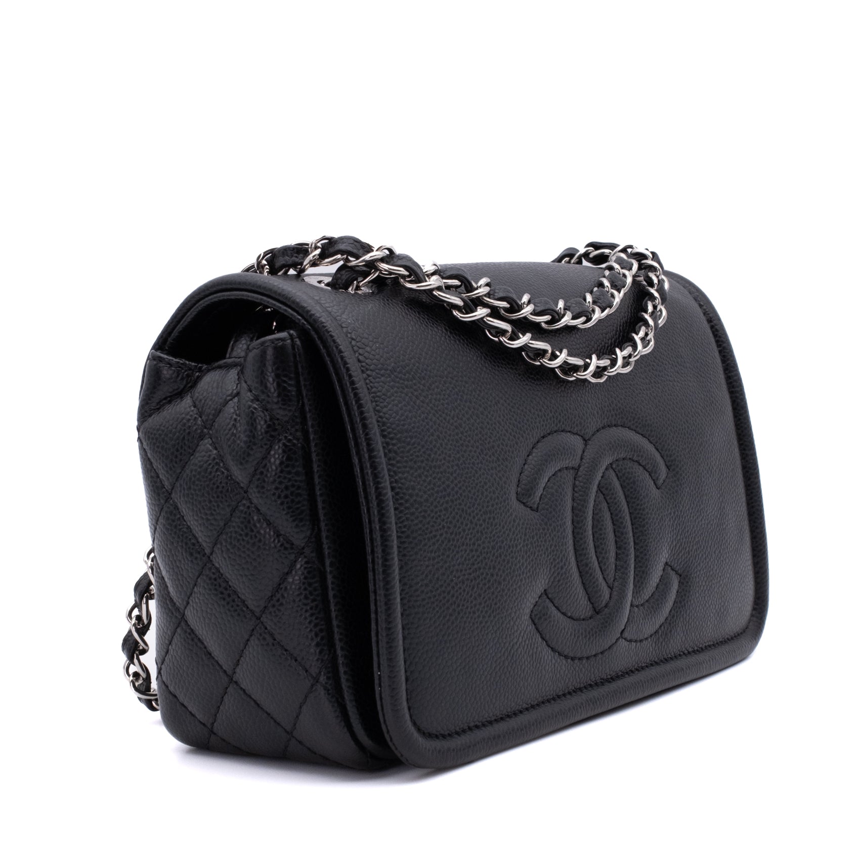 Chanel Classic Timeless Single Flap Medium Caviar Leder Schwarz SHW