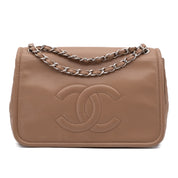 Chanel Classic Timeless Single Flap Jumbo Caviar Leder Beige Braun SHW