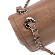 Chanel Classic Timeless Single Flap Jumbo Caviar Leder Beige Braun SHW