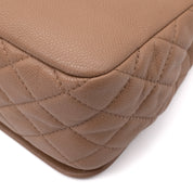 Chanel Classic Timeless Single Flap Jumbo Caviar Leder Beige Braun SHW