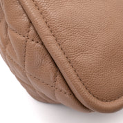 Chanel Classic Timeless Single Flap Jumbo Caviar Leder Beige Braun SHW