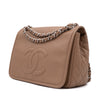 Chanel Classic Timeless Single Flap Jumbo Caviar Leder Beige Braun SHW