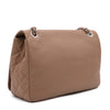 Chanel Classic Timeless Single Flap Jumbo Caviar Leder Beige Braun SHW