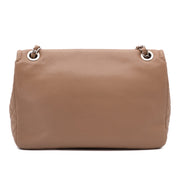 Chanel Classic Timeless Single Flap Jumbo Caviar Leder Beige Braun SHW