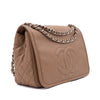 Chanel Classic Timeless Single Flap Jumbo Caviar Leder Beige Braun SHW